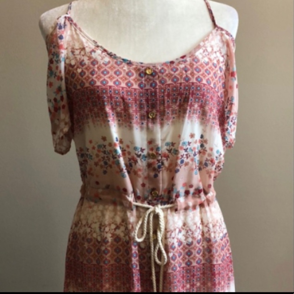 Wishful park cold shoulder maxi dress